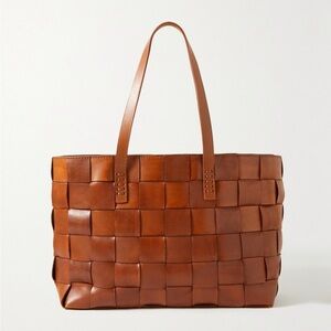 NWT Dragon Diffusion Japan Basket Weave Woven Tote Bag Purse Tan